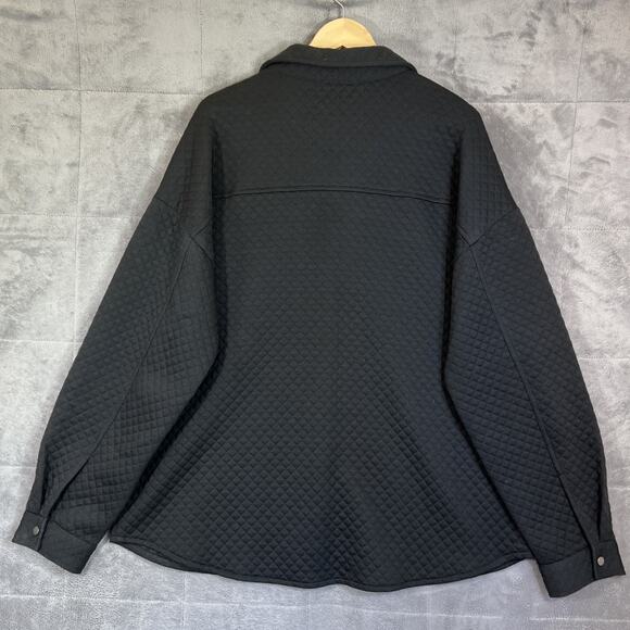 Buckle BKE Shacket Womens XL Black Quilted Polyester Snap Up Relaxed Fit Jacket - Picture 2 of 11
